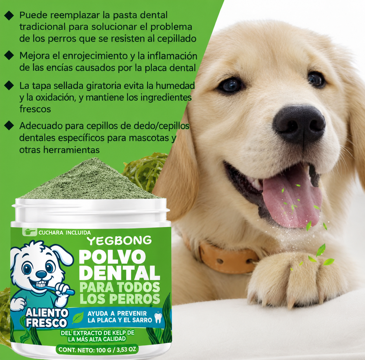 YEGBONG Polvo Dental® | Cuidados Bucal Canino